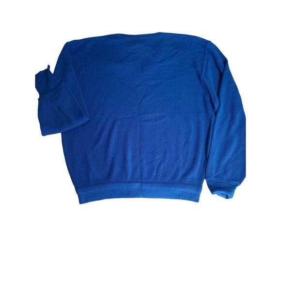 Izod X Lacoste Vintage collab blue sweater Size xl Royal Blue Preppy nautical - Picture 2 of 6